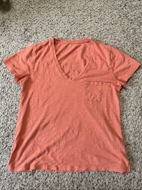 Madewell short sleeve tee,peach color,size:L